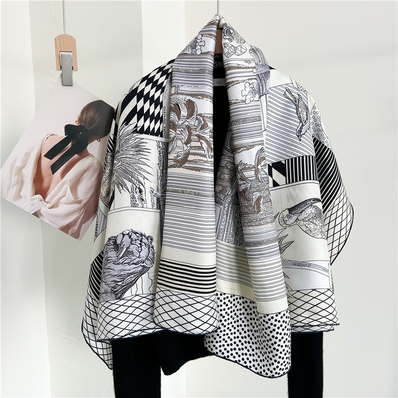 Women Accessories Brands - Large Silk Scarfs Brands Designer Hand-rolled