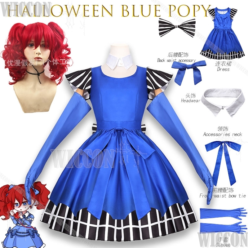 Women'S Clothing And Accessories - Dark Horror Blue Lolita Maid Set