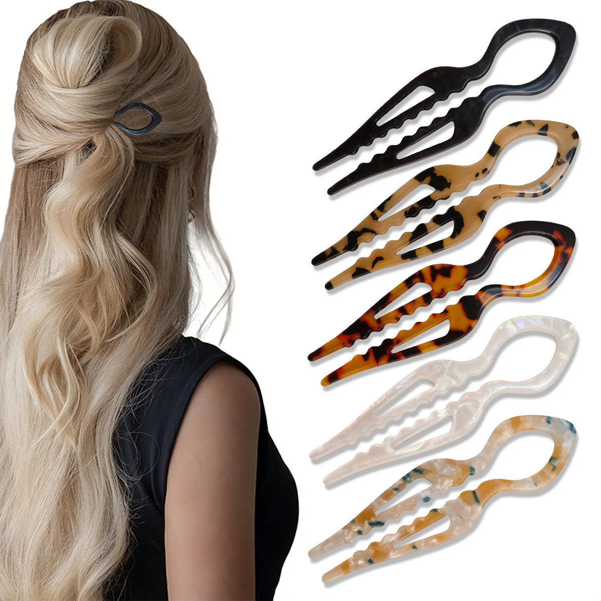 U-Shaped Hair Sticks Tortoises - Women Accessories Shop recension och pris