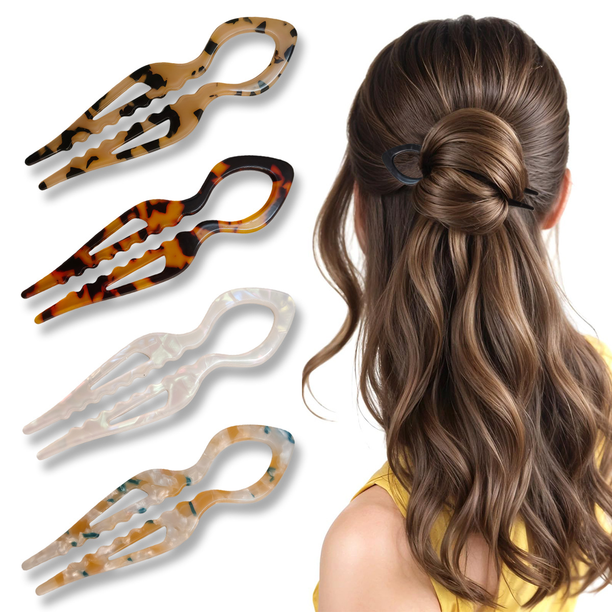 U-Shaped Hair Sticks Tortoises - Women Accessories Shop recension och pris