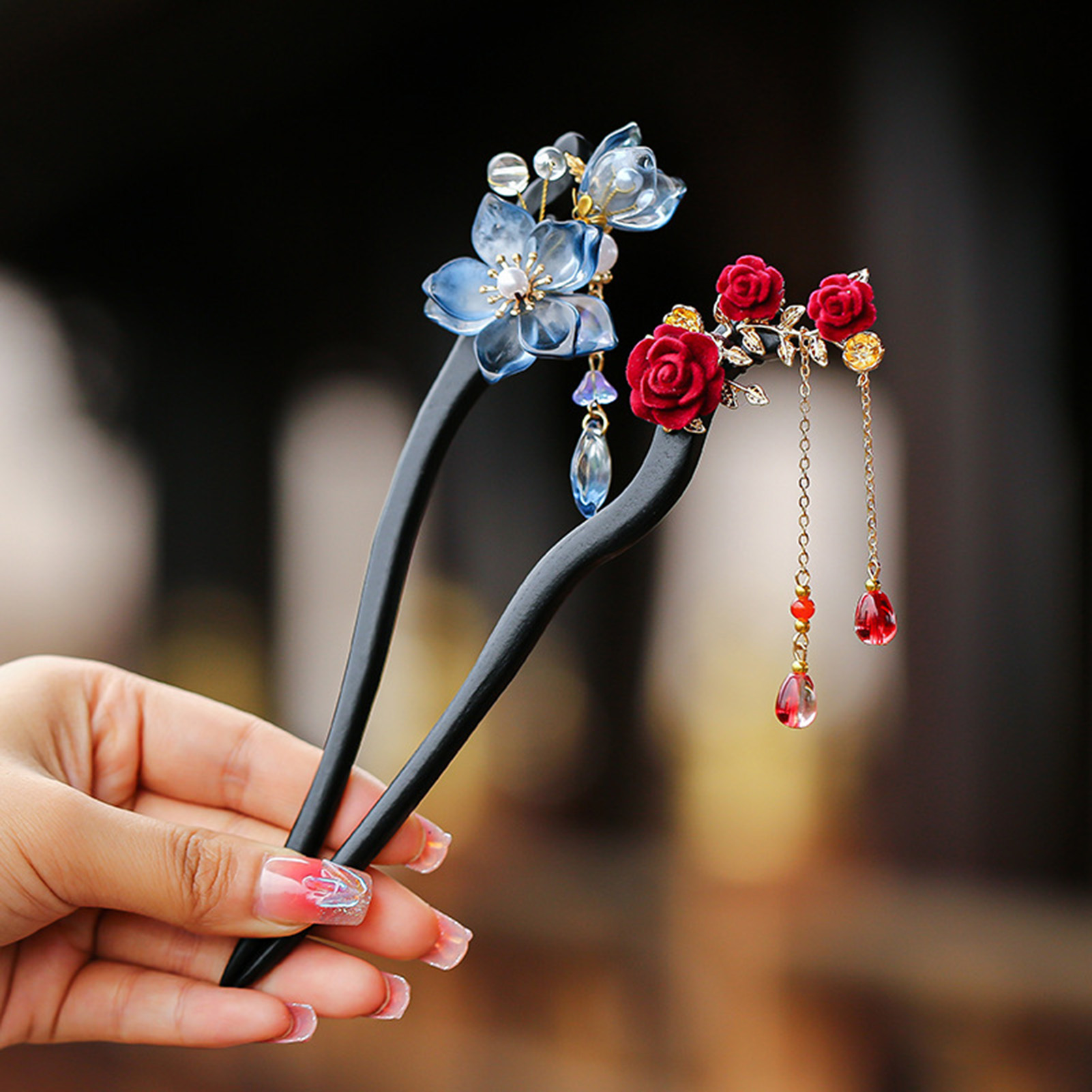 Chinese Style Flower Tassel Ha - Women Accessories Shop recension och pris