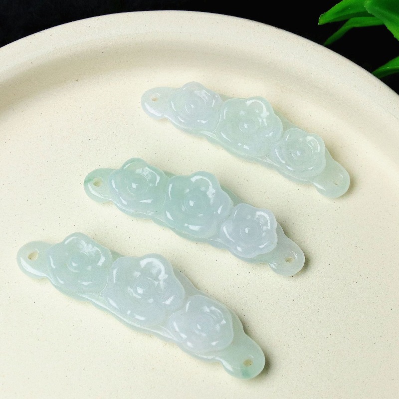 1pc Natural Jadeite Emerald Fl - Women'S Accessories And Jewelry recension och pris