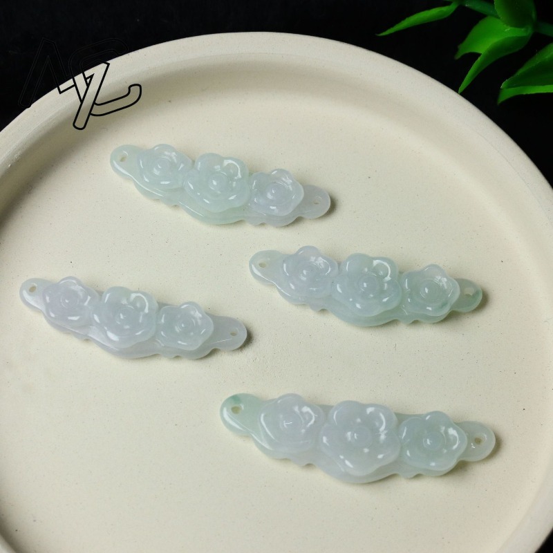 1pc Natural Jadeite Emerald Fl - Women'S Accessories And Jewelry recension och pris