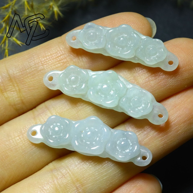 1pc Natural Jadeite Emerald Fl - Women'S Accessories And Jewelry recension och pris