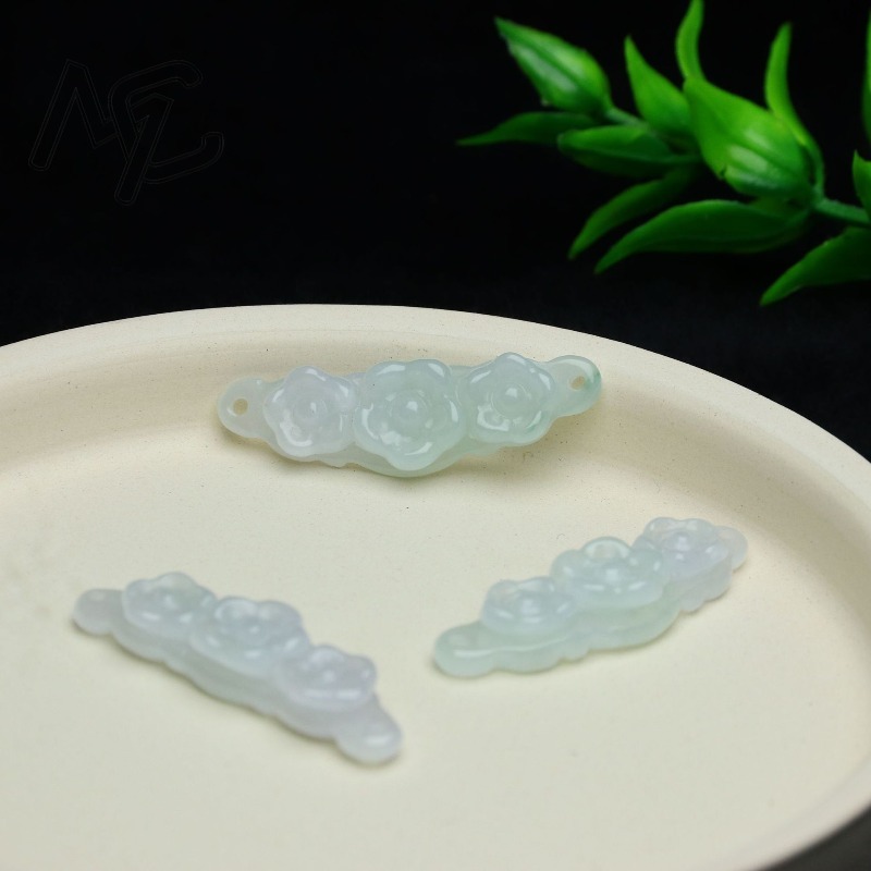 1pc Natural Jadeite Emerald Fl - Women'S Accessories And Jewelry recension och pris