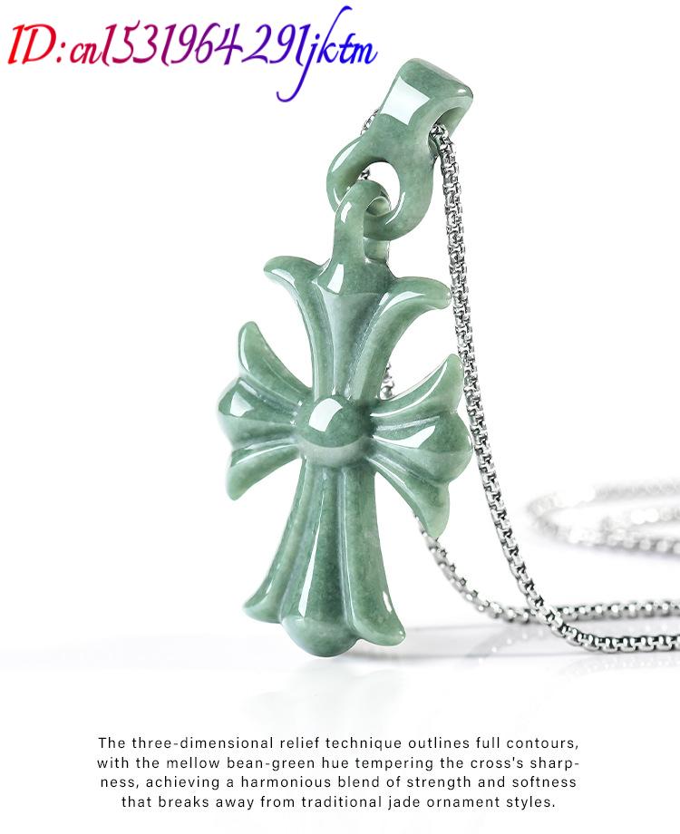 Natural Burmese Jadeite Cross  - Women'S Accessories And Jewelry recension och pris