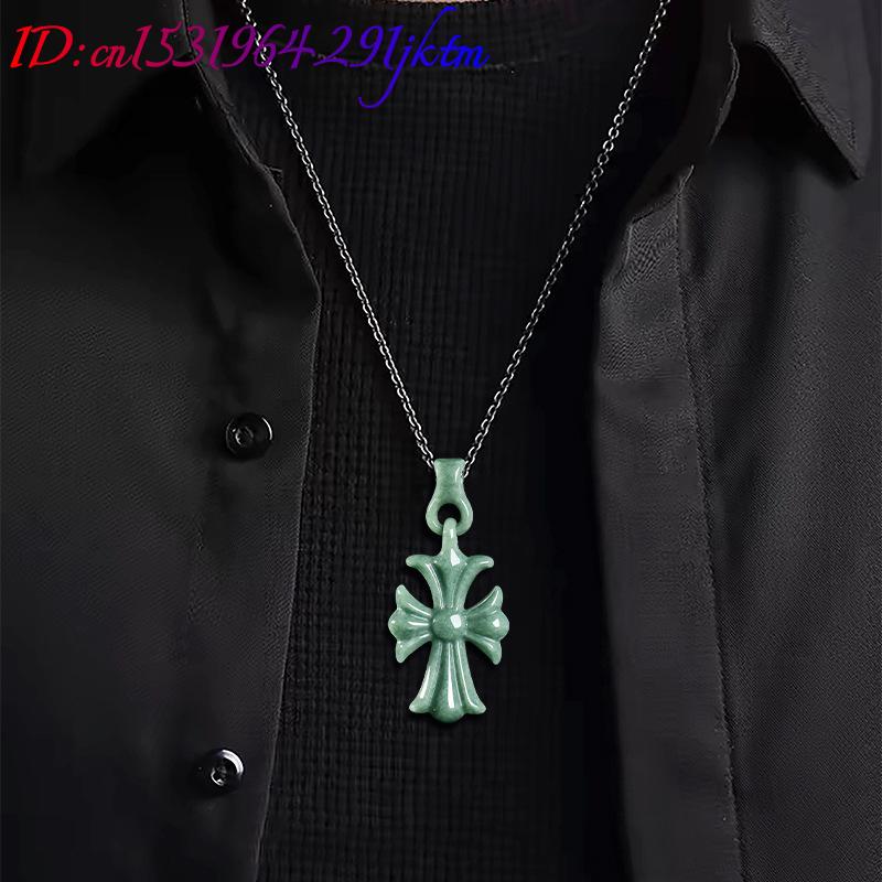 Natural Burmese Jadeite Cross  - Women'S Accessories And Jewelry recension och pris