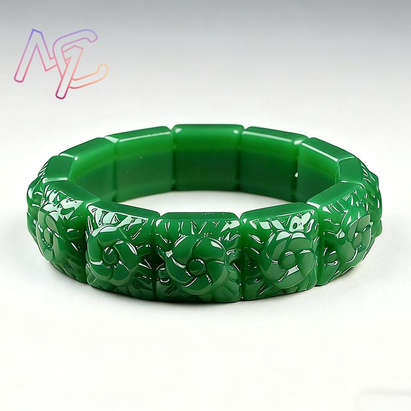 Real Jade Flower Bracelet Bang - Women'S Accessories And Jewelry recension och pris
