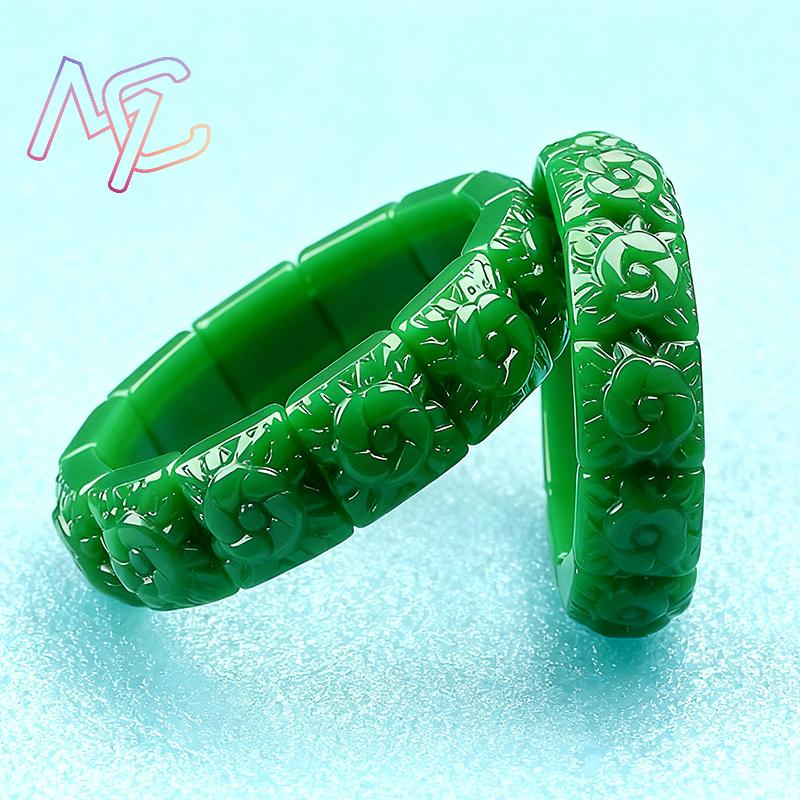 Real Jade Flower Bracelet Bang - Women'S Accessories And Jewelry recension och pris