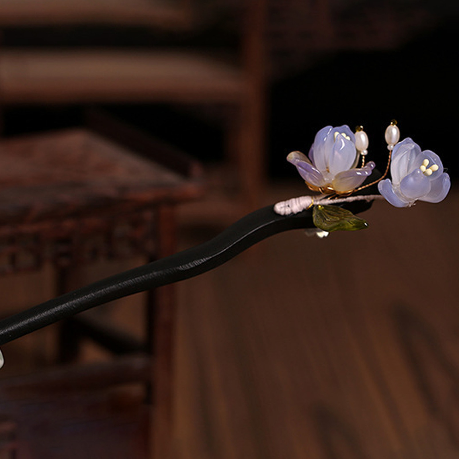 Vintage Wooden Flower Hairpin  - Women Accessories Shop recension och pris