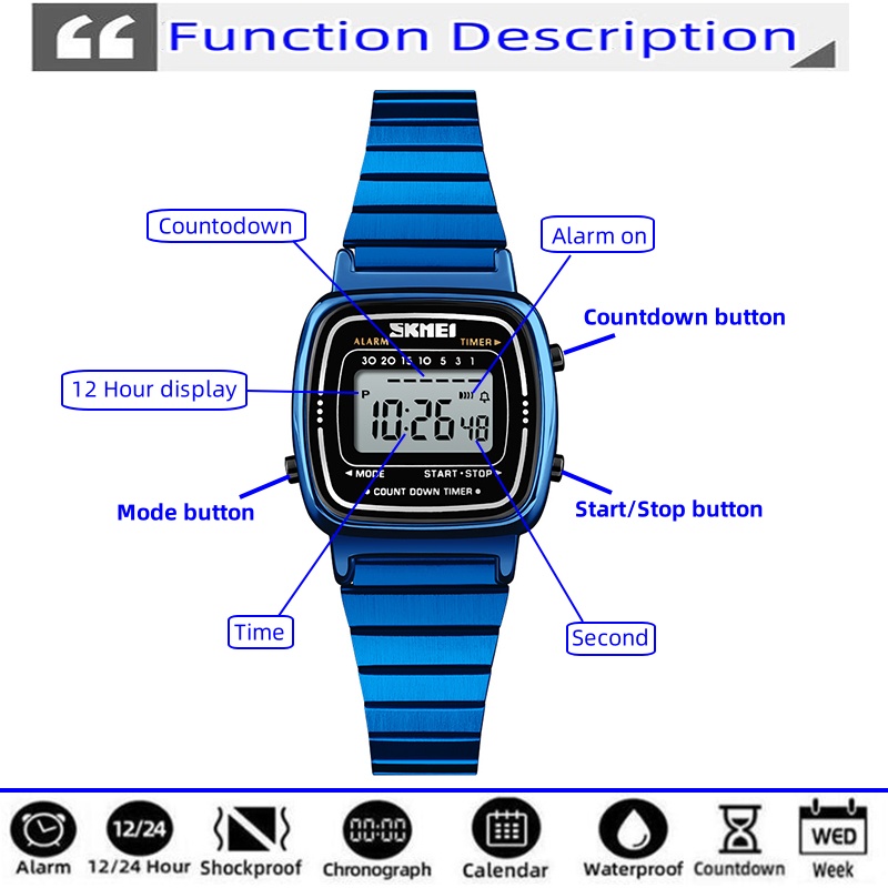 Skmei Womens Digital Watches L - Women Accessories Display recension och pris