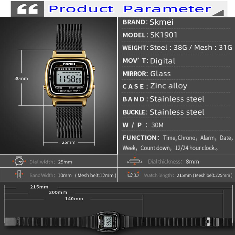 Skmei Womens Digital Watches L - Women Accessories Display recension och pris